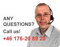 Any questions? Call us! +46 176-20 89 20