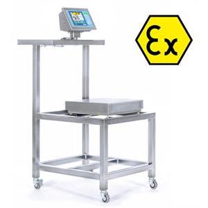Stainless steel cart for ATEX zones Ex II 2GD IIC. High surface for 400x400 or 400x500mm platforms.
