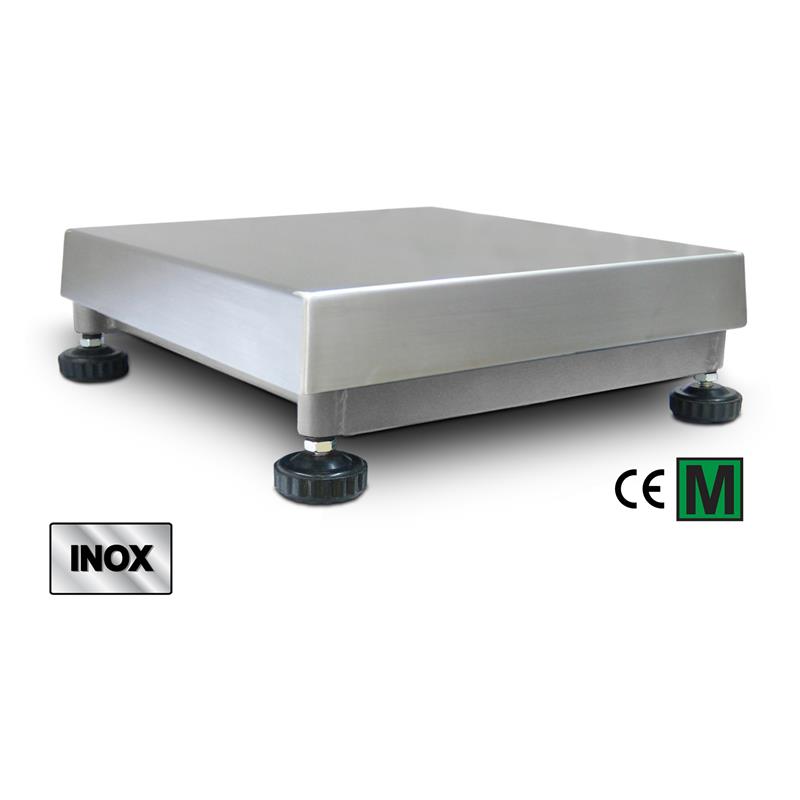 Weighing platform 150kg, 400x400x140mm, IP67 stainless.