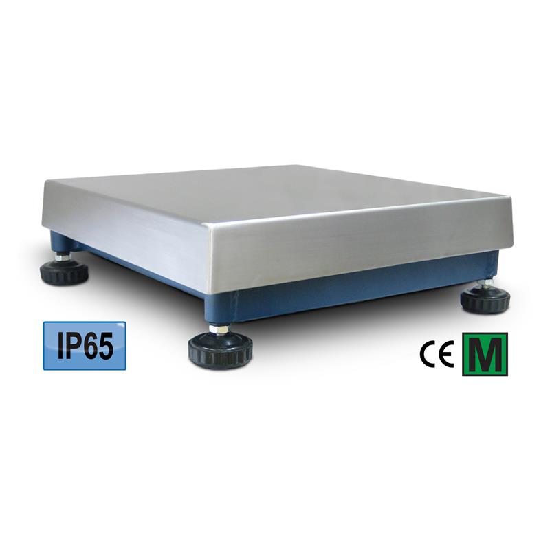 Weighing platform 150kg, 600x600x150mm, IP65 stainless cover.