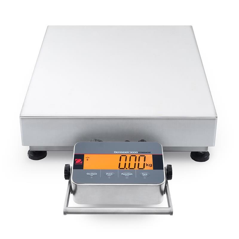 Bench scale Ohaus Defender 3000, 150kg/20g, 500x650 mm. Washdown, stainless steel IP66/67.