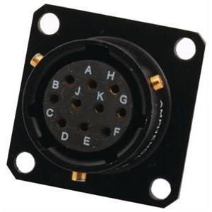 Cable chassie contact female MIL IP68 mounted on weighing indicator