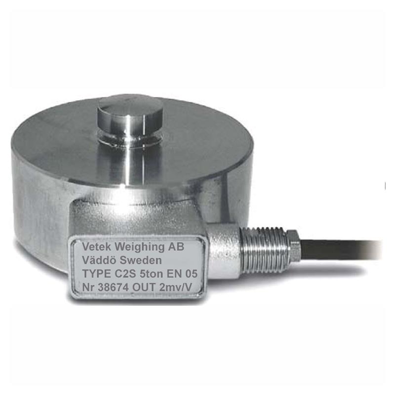 Load cell C2S 1 tonne stainless. According to OIML C2 norm, IP68.