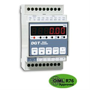 Weight transmitter for DIN bar. RS232 and RS485.