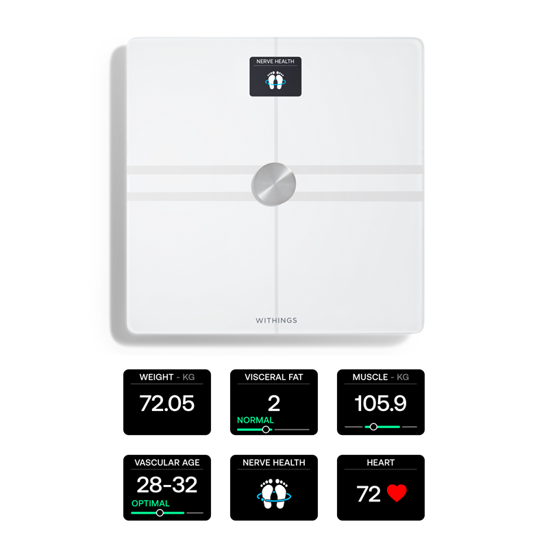 Withings Body Comp WBS12 White, 200kg/0,1kg