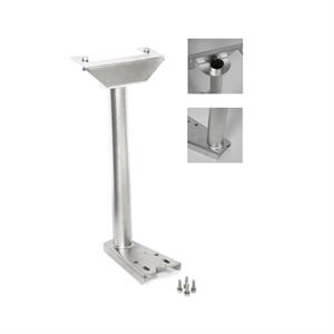 Stainless steel support column, 350 mm with stainless steel fixings and bracket
