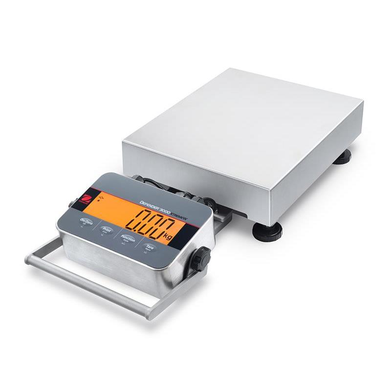 Bench scale Defender 3000, 15kg/5g, 305x355 mm. Stainless IP65/66. Verified.