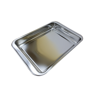 Deep plate in stainless steel 350x260x55 mm