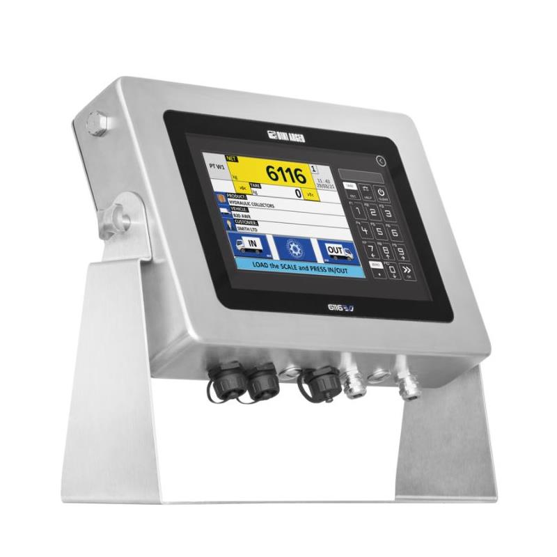 Weight indicator 6116EVO with 10,1" touch screen, IP67. 2 pcs digital input and 2 pc digital output.