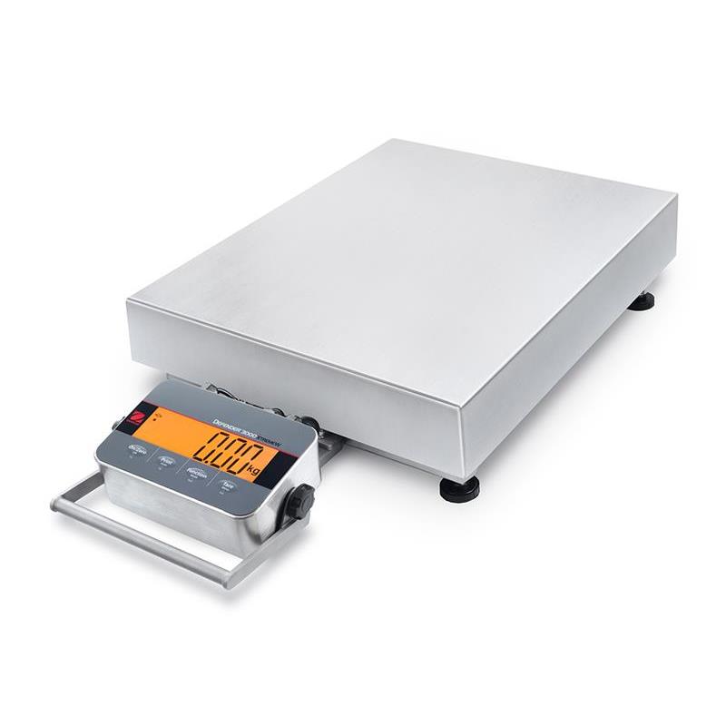 Bench scale Ohaus Defender 3000, 150kg/50g, 650x500 mm. Washdown, stainless steel IP66/67. Verified.