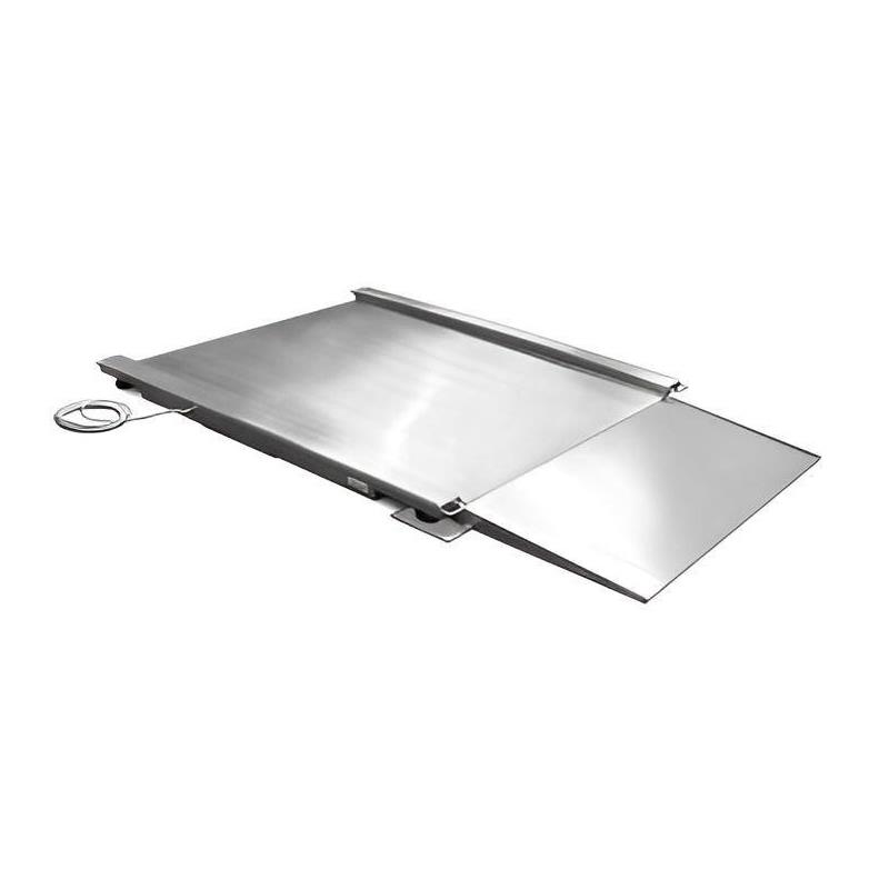 Floor scale platform low profile in stainless steel, 1500x1250x45 mm, 600kg/0,1kg