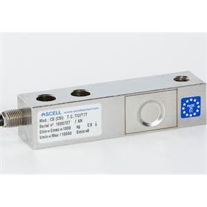 Load Cell Shear Beam 1500 kg. Stainless steel. IP68, OIML C3