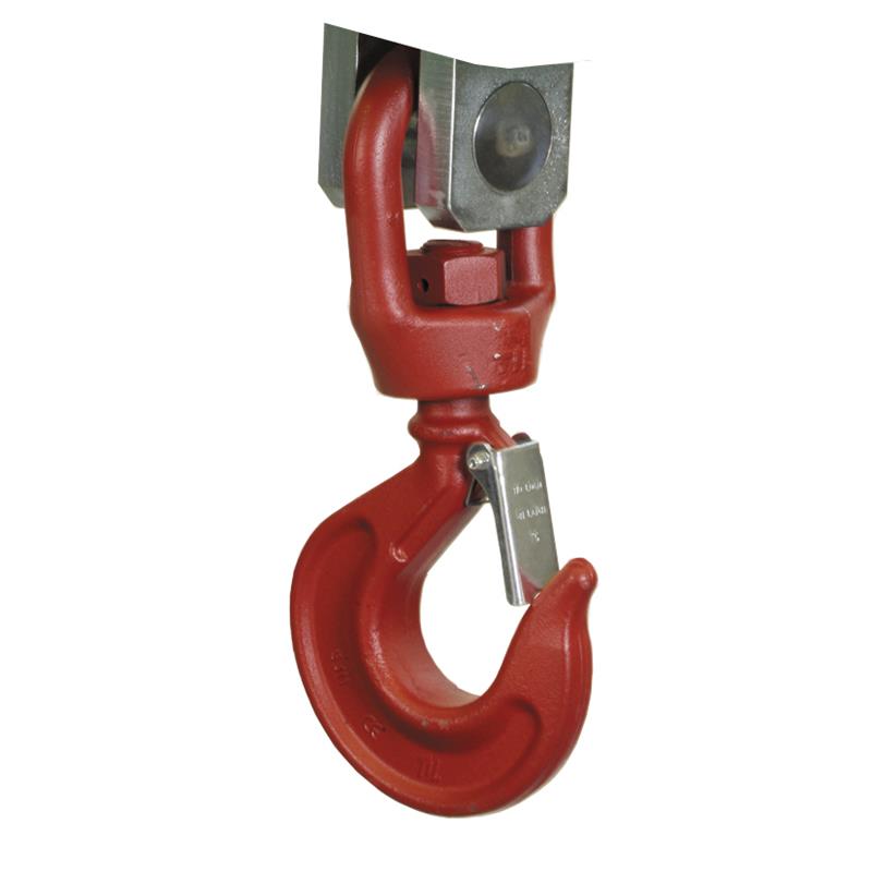 Swivelling bottom hook with safety lock 22 t