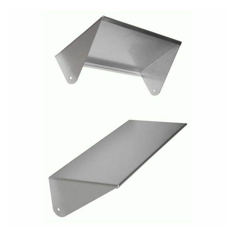 Attached stainless steel visor. It protects from sun and rain