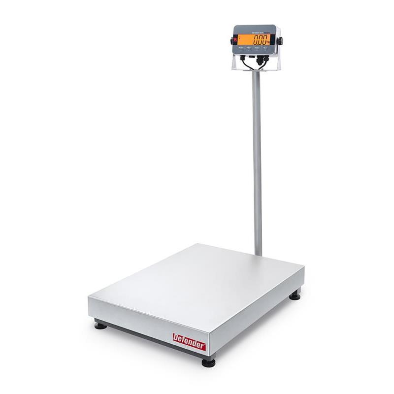 Floor scale Defender 3000, 600kg/0,2kg, 600x800 mm. With column. Stainless IP65/66. Verified.