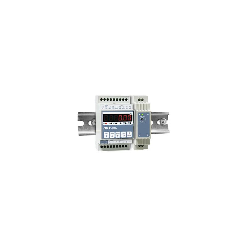 Weight transmitter for DIN bar. RS232 and RS485.
