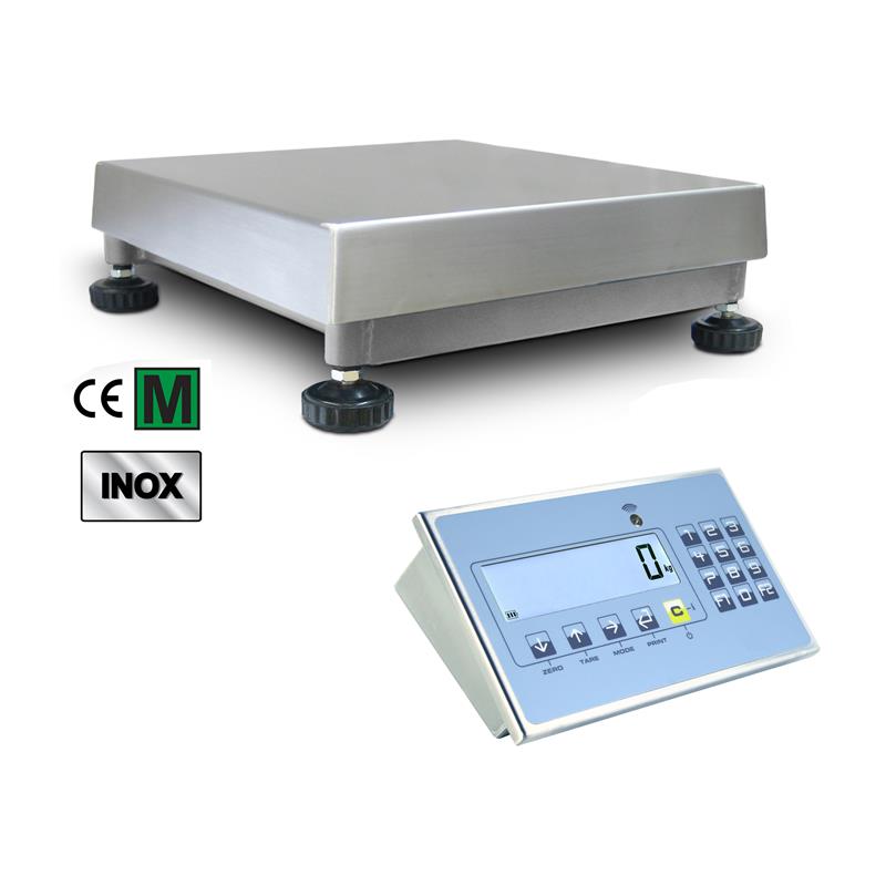Floor scale 150kg/10g, 600x600x150mm, IP67/IP68 stainless