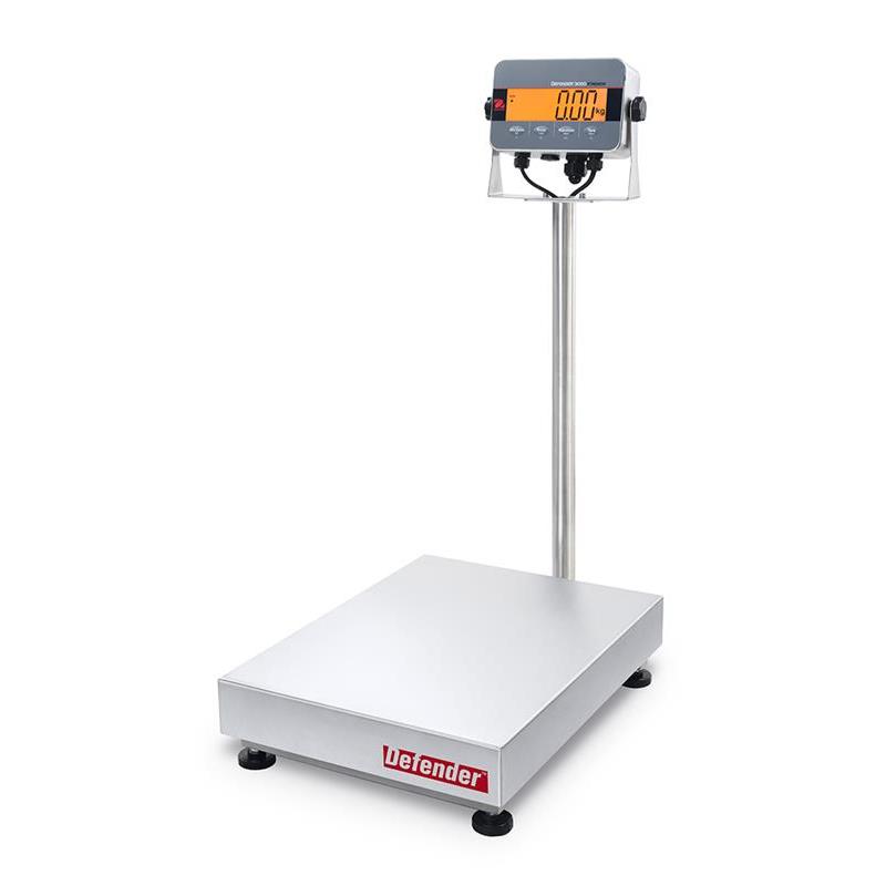 Bench scale Defender 3000, 60kg/10g, 420x550 mm. With column. Washdown, stainless steel IP66/67.