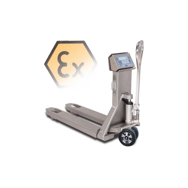 Pallet Truck scale for ATEX zone 1 and 21. 2000kg. Stainless steel. Verified.
