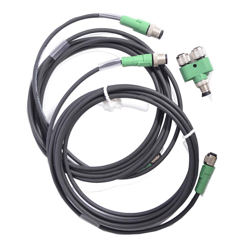 Dual pressure and t-connection with transmitter cable set