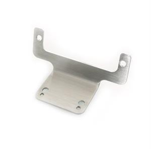 Stainless steel bracket for mounting DFW indicator on wall.
