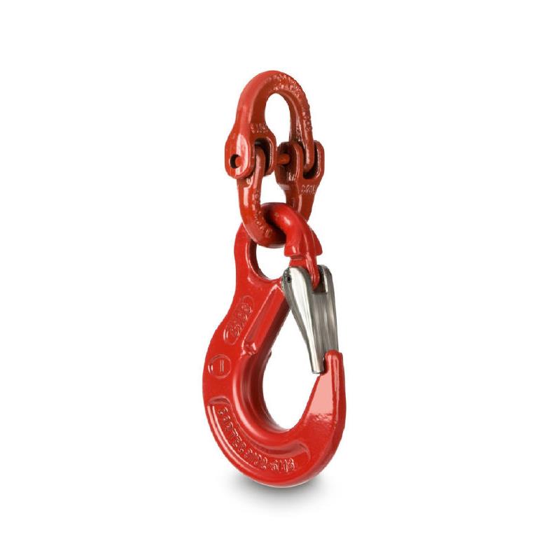 Hook with safety catch max 1 ton incl 2 shackles